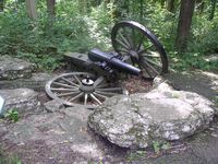 An abandoned artillery gun near the Slaughter Pen