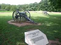 Before being overrun, Union troops blasted the Confederates as they left the safety of the woods, providing a crucial delaying action for the lines behind them.