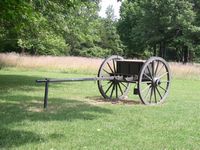 Artillery wagons carried shells to cannon positions overlooking a cotton field