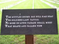 Words of a fallen soldier's poem line the walk ways of the National Cemetery